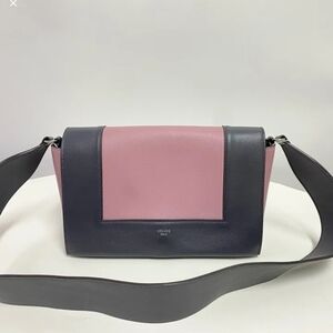 Celine Pink and Gray MEDIUM FRAME Leather Shoulder Bag